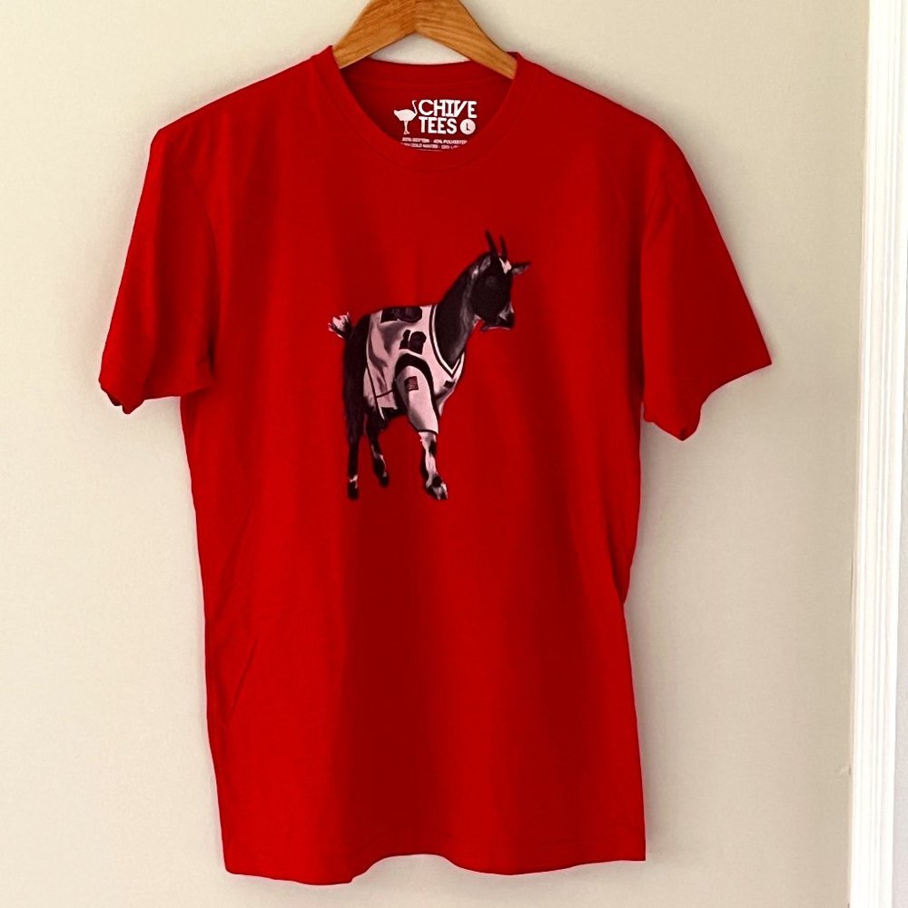 Chive Tees Red Goat Tom Brady GOAT Patriots Size Large Red